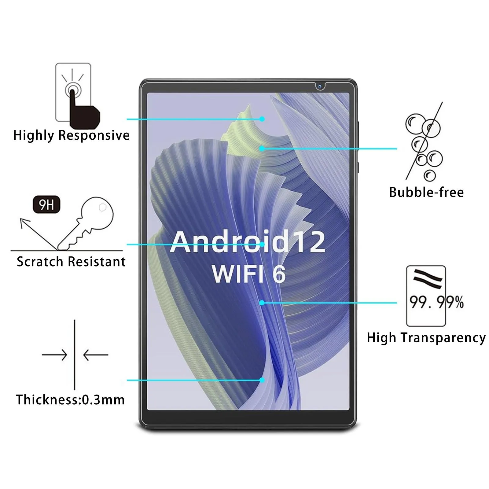10.1 Vasoun Tab Lite Tempered Glass Film - 25Pcs