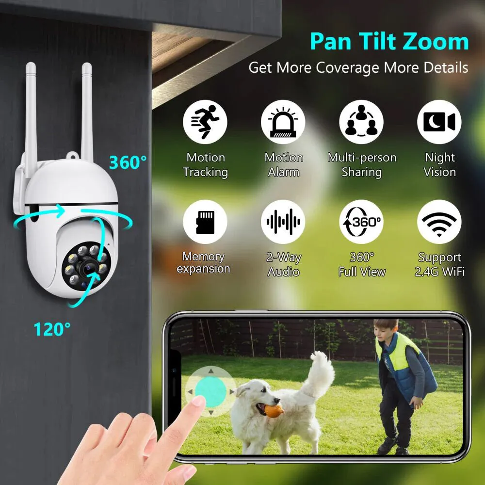 1080P PTZ Wifi IP Surveillance Camera Outdoor Two-way Audio Wireless Camera H.264 Audio