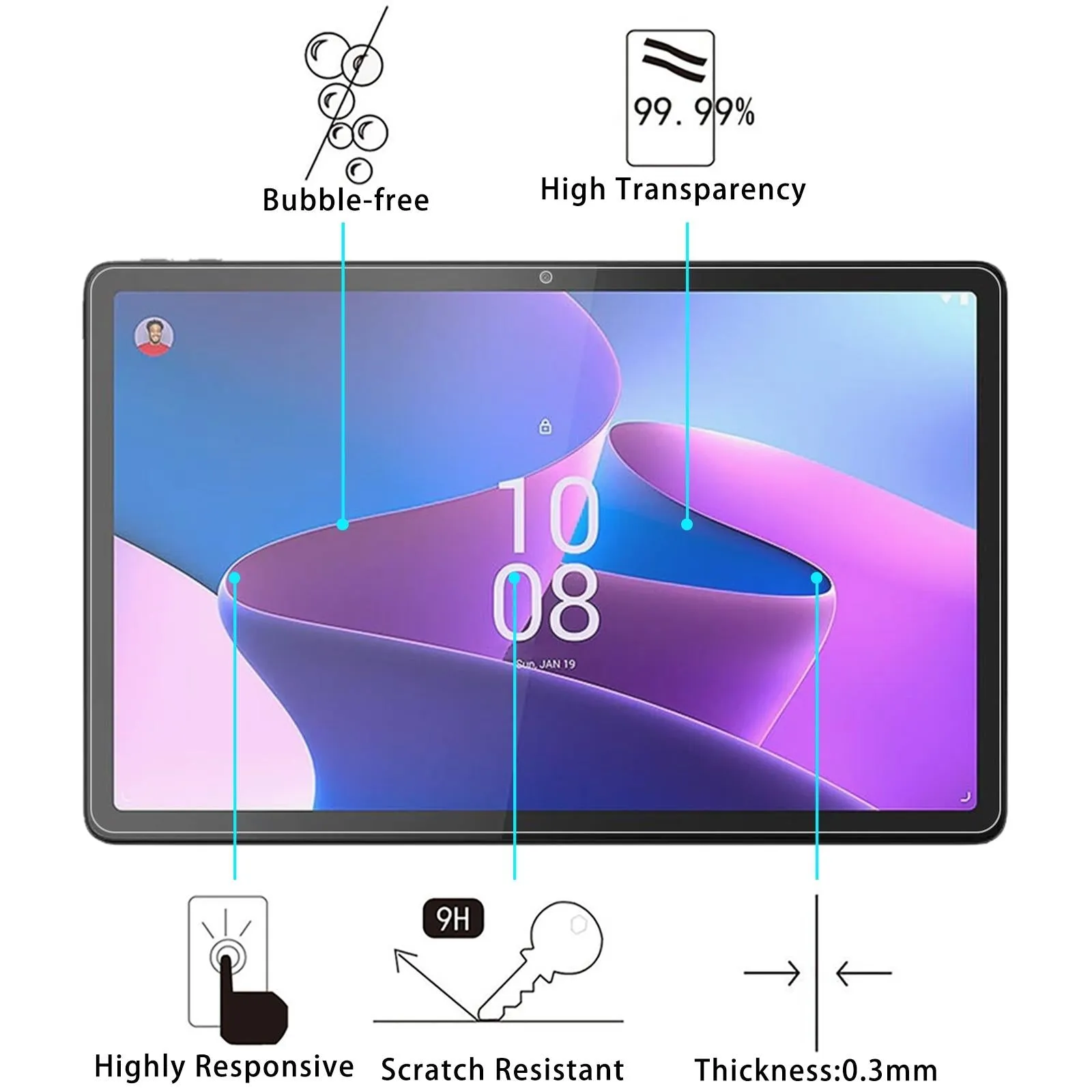 11.5 Lenovo Tab P11 Gen 2 Tempered Glass Film - 25Pcs