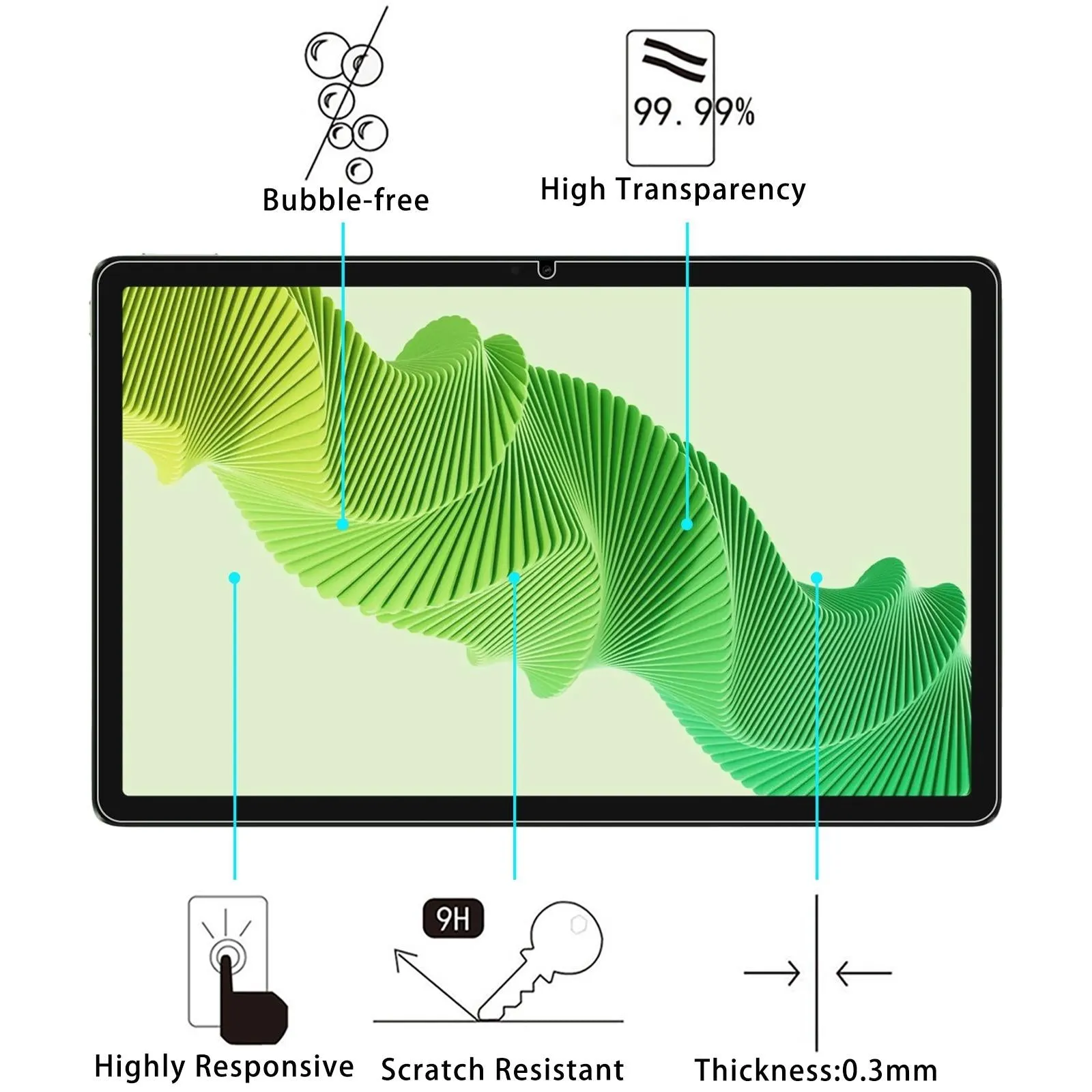 11.5 Realme Pad Tempered Glass Film - 25Pcs