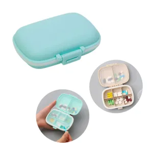 (11x8cm) Medication dispenser 8 compartments Dosett pill box Pill dispenser - Turquoise