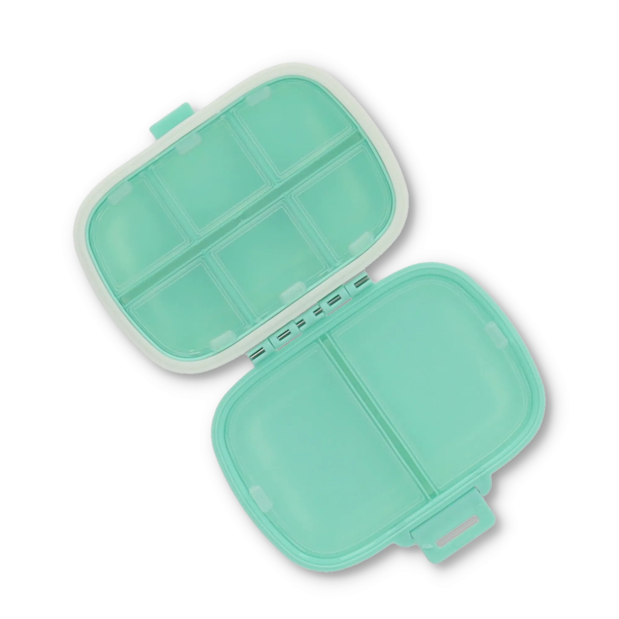 (11x8cm) Medication dispenser 8 compartments Dosett pill box Pill dispenser - Turquoise