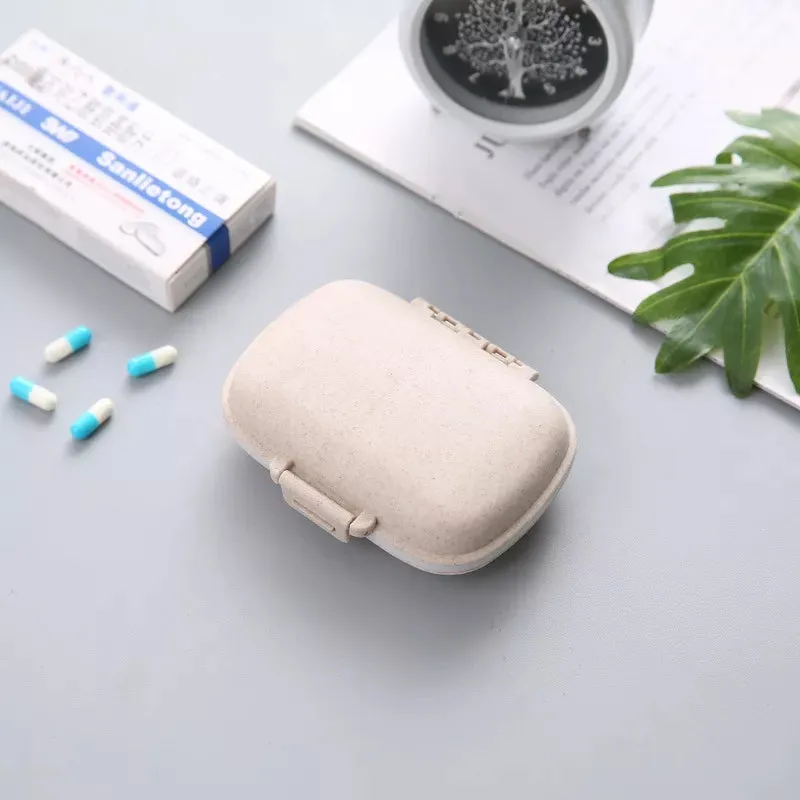 (11x8cm) Medication dispenser 8 compartments Dosett pill box Pill dispenser - Turquoise