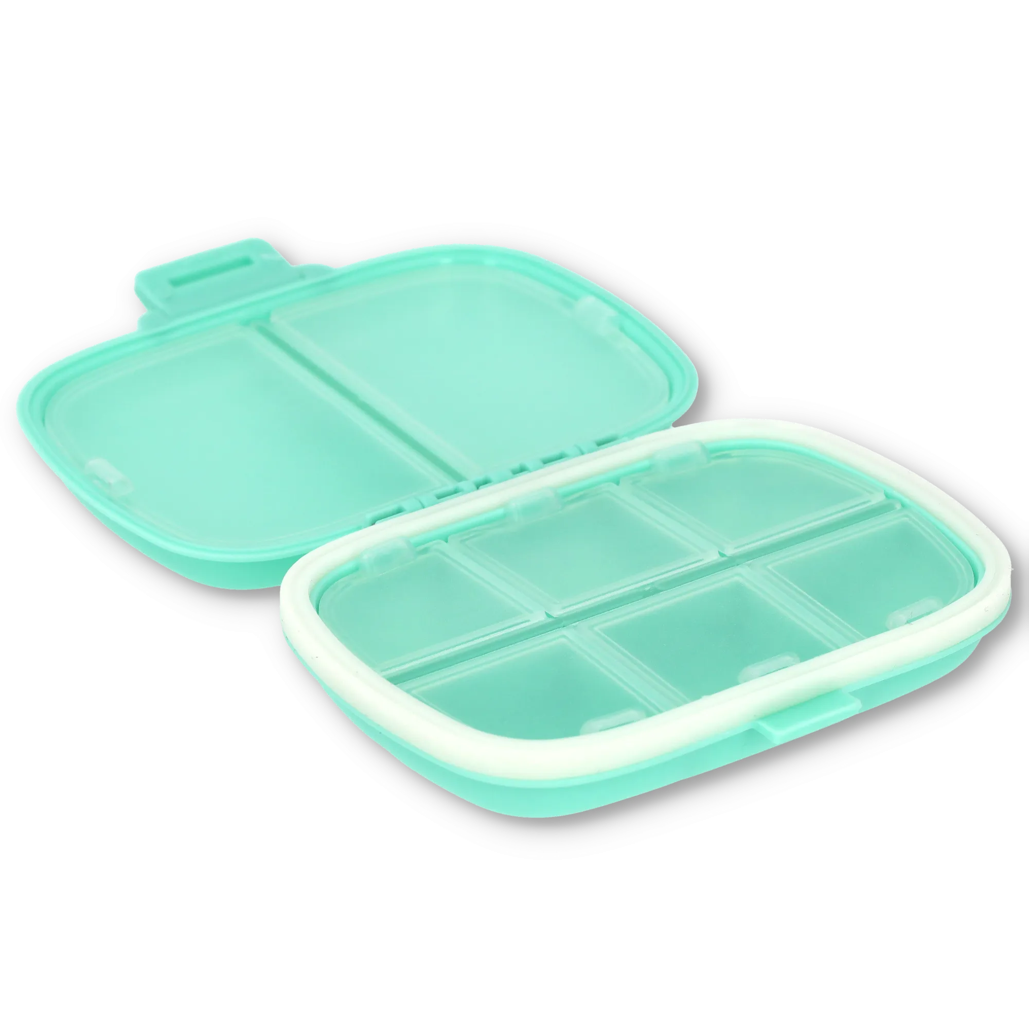 (11x8cm) Medication dispenser 8 compartments Dosett pill box Pill dispenser - Turquoise
