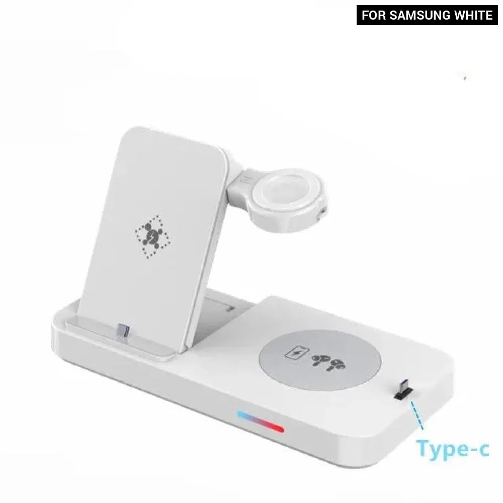 15w 3 in 1 Foldable Qi Fast Wireless Charging Station for Samsung S22 Galaxy Watch5 /4 Iphone 14/13 Apple Iwatch