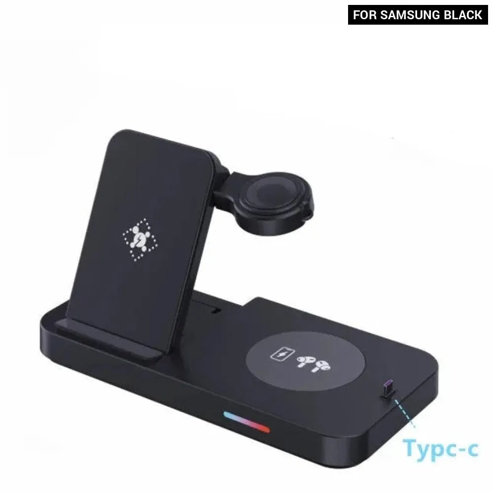 15w 3 in 1 Foldable Qi Fast Wireless Charging Station for Samsung S22 Galaxy Watch5 /4 Iphone 14/13 Apple Iwatch