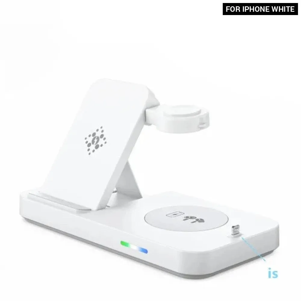 15w 3 in 1 Foldable Qi Fast Wireless Charging Station for Samsung S22 Galaxy Watch5 /4 Iphone 14/13 Apple Iwatch