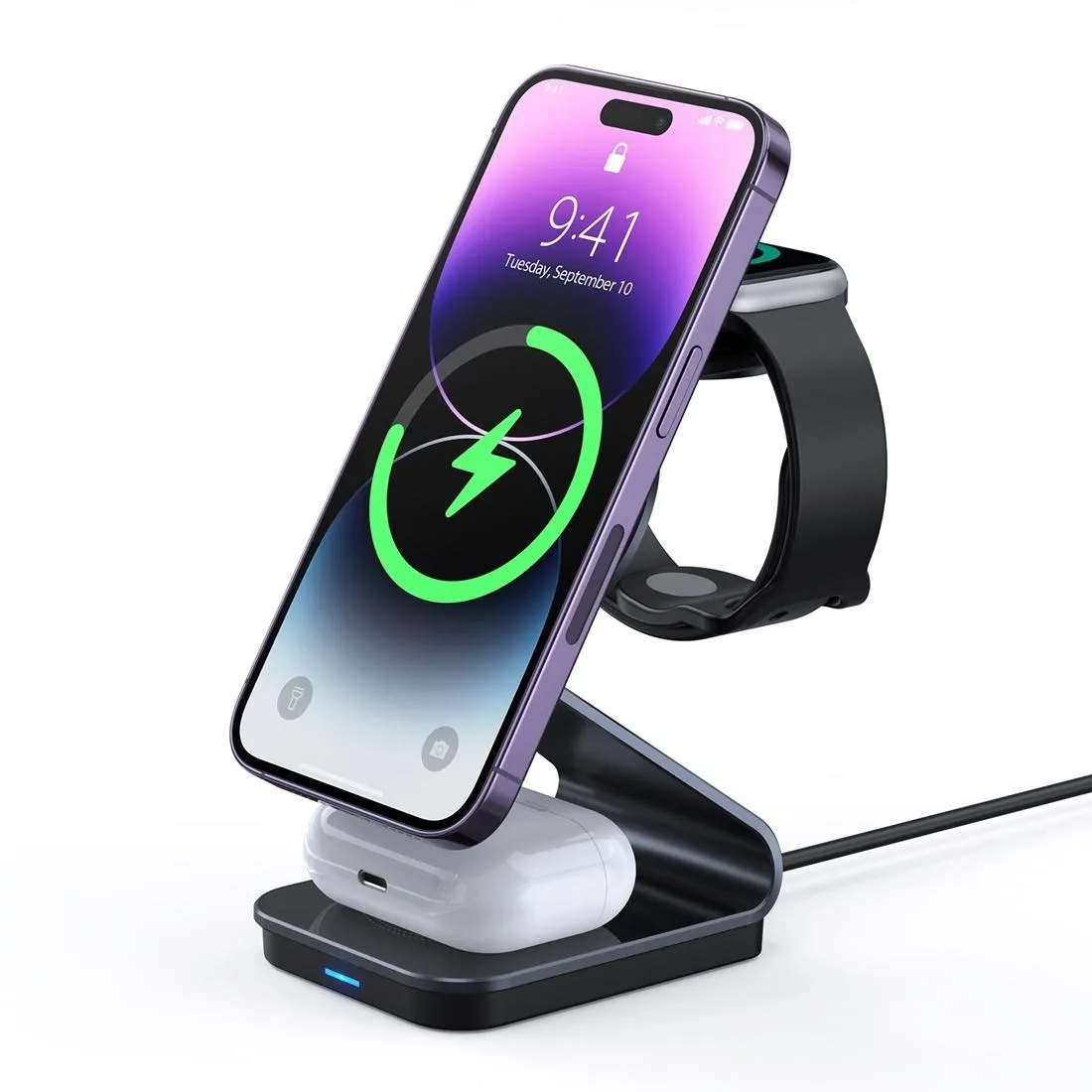 15W 3 In 1 Transparent Magnetic Wireless Charger