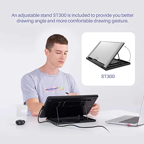 2020 Huion Kamvas 13 Android Support Drawing Tablet Monitor with Full Laminated Screen Battery-Free Stylus 8192 Pressure Sensitivity Tilt 8 Express Keys Adjustable Stand (Purple with Stand)