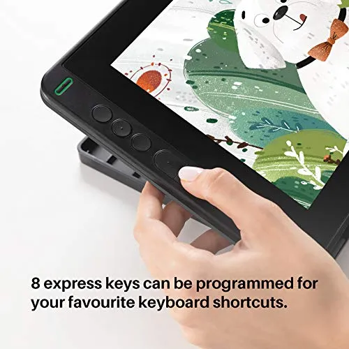 2021 HUION KAMVAS 12 Graphics Drawing Tablet with Full Lamination Screen Battery-Free Stylus Tilt Adjustable Stand 2 Gloves Android Support , Black