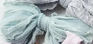 4.5" Shabby Chic Crinkle Bow & Soft Nylon Headband (CLICK FOR COLOR OPTIONS)