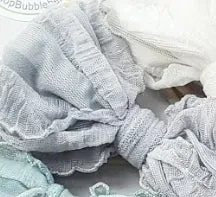 4.5" Shabby Chic Crinkle Bow & Soft Nylon Headband (CLICK FOR COLOR OPTIONS)