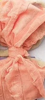 4.5" Shabby Chic Crinkle Bow & Soft Nylon Headband (CLICK FOR COLOR OPTIONS)