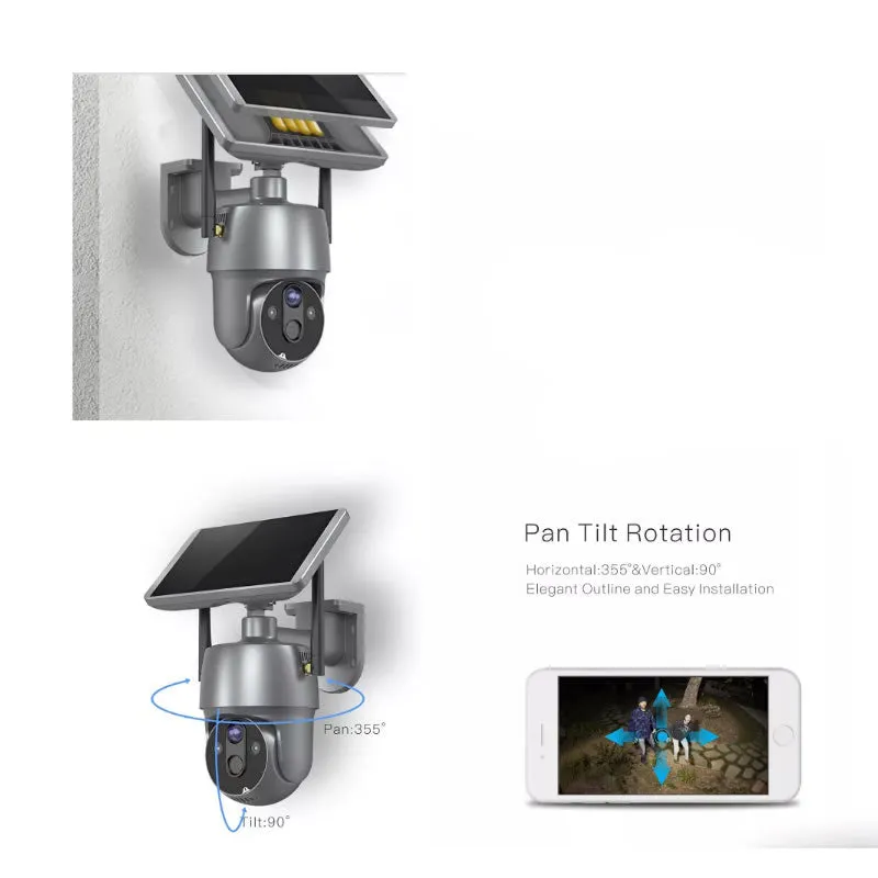 4G Wireless Solar Network Two-Way Audio Cctv Security Camera Q-Sx01