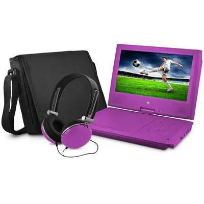 9" Dvd Player Bundle Purple