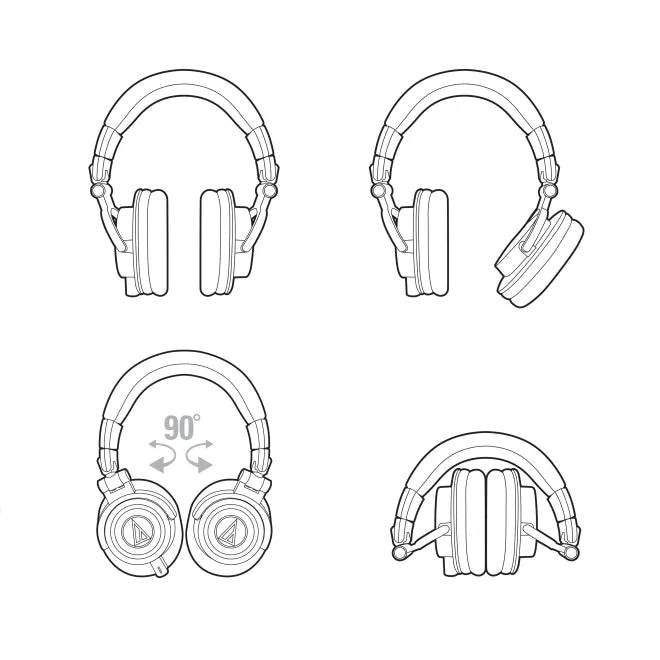 Audio-Technica ATH-M50X Pro Closed-back Headphone, Full