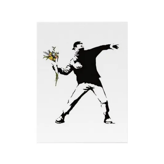 Banksy Canvas Wall Art Flower Thrower Home Decor Prints