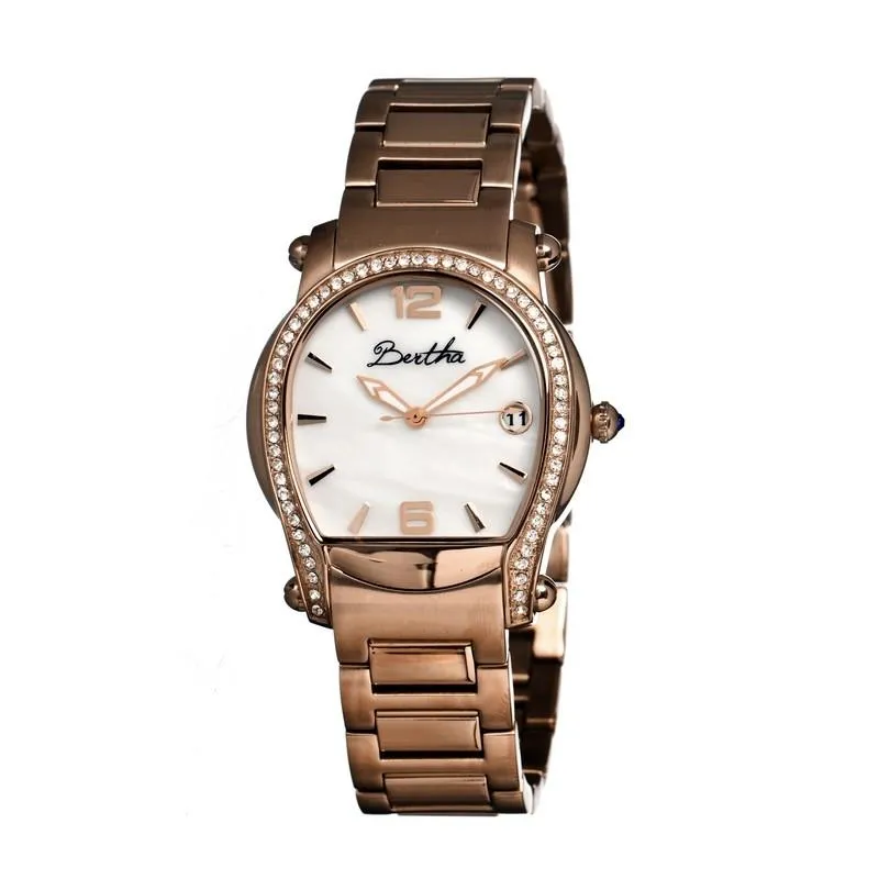 Bertha Fiona MOP Ladies Bracelet Watch w/ Date