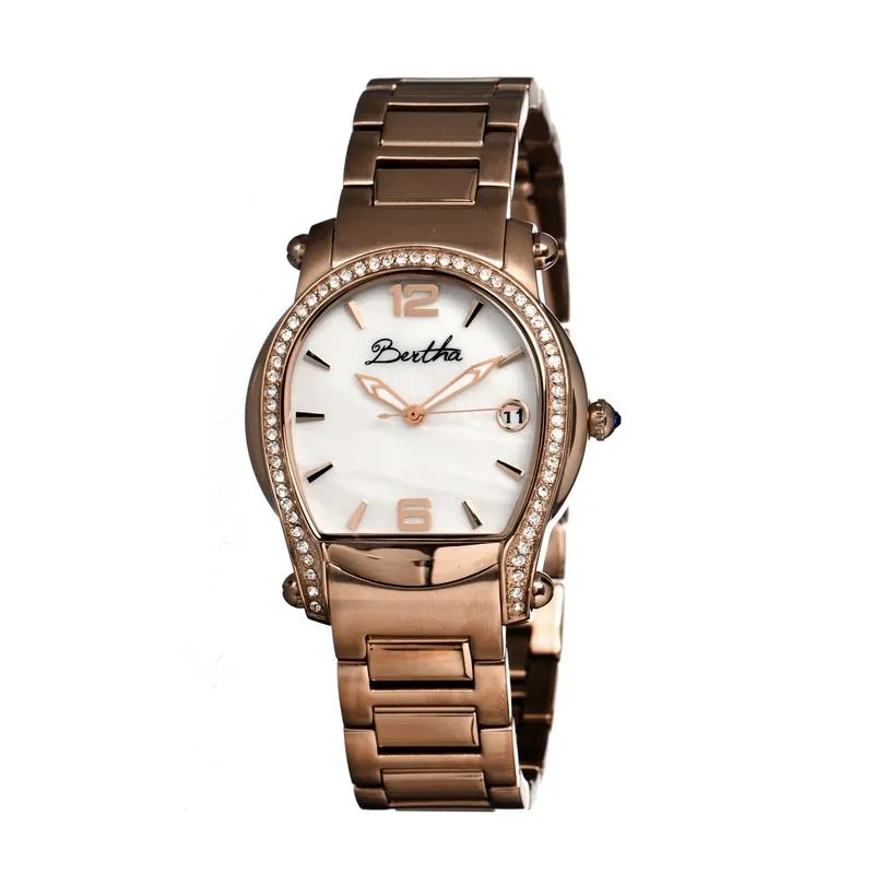 Bertha Fiona MOP Ladies Bracelet Watch w/ Date