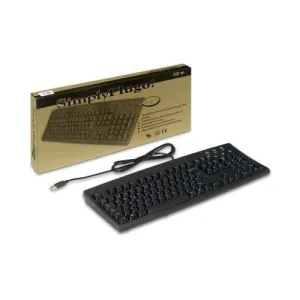 Bilingual Keyboard: Black Hebrew English Wired USB Keyboard with White / Beige Letters or Characters for Windows PC Computers - SimplyPlugo Brand