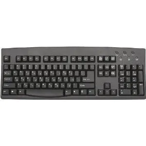 Bilingual Keyboard: Black Hebrew English Wired USB Keyboard with White / Beige Letters or Characters for Windows PC Computers - SimplyPlugo Brand