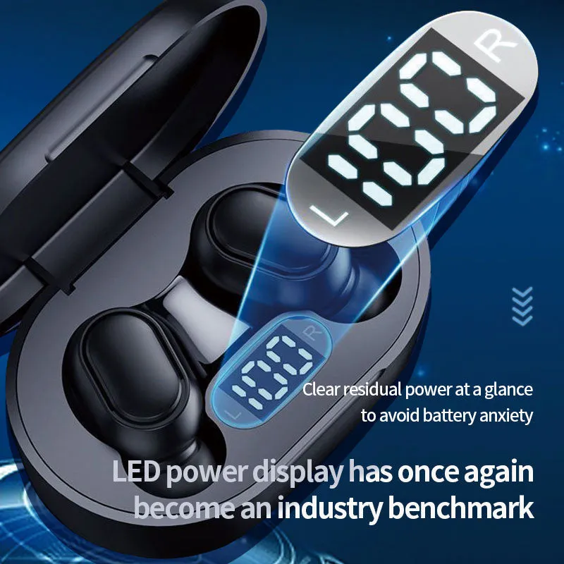 Bluetooth Earphones Tws in Ear Bluetooth 50 Intelligent Digital Display Sports Stereo Microphone Wireless Earphones