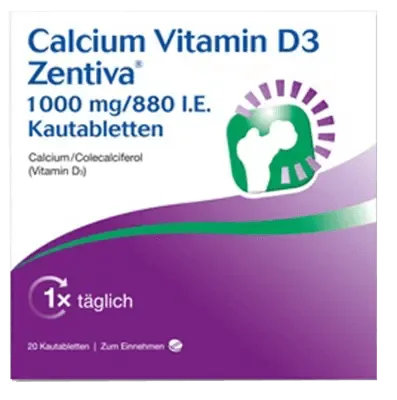 Calcium and vitamin d3, Zentiva 1000 mg/880 IU chewable tablets