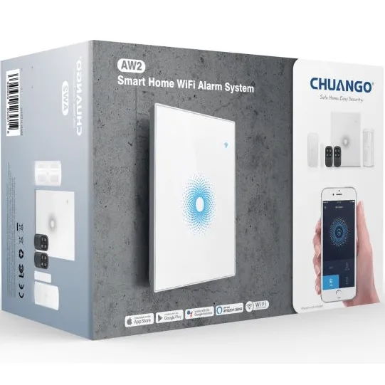 Chuango AW2 Smart Wifi Home Security Alarm System Bundle Kit