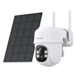 Cinnado Security Cameras Wireless Outdoor-2K Cameras for Home Security Outside Solar/Battery Powered 2.4G WiFi, 360° Color Night Vision, 2 Way Audio, PIR Human Detection, Works with Alexa/Google Home
