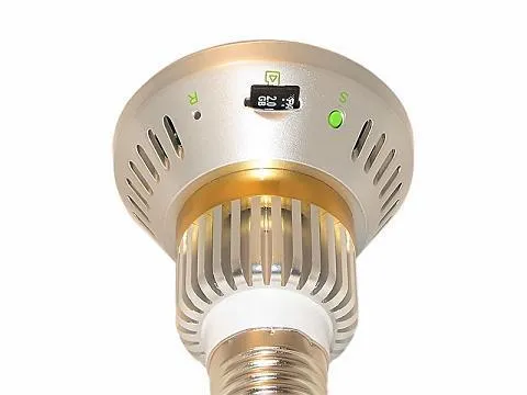 Concealable Surveillance Security Camera Bulb Designed Nightvision DVR