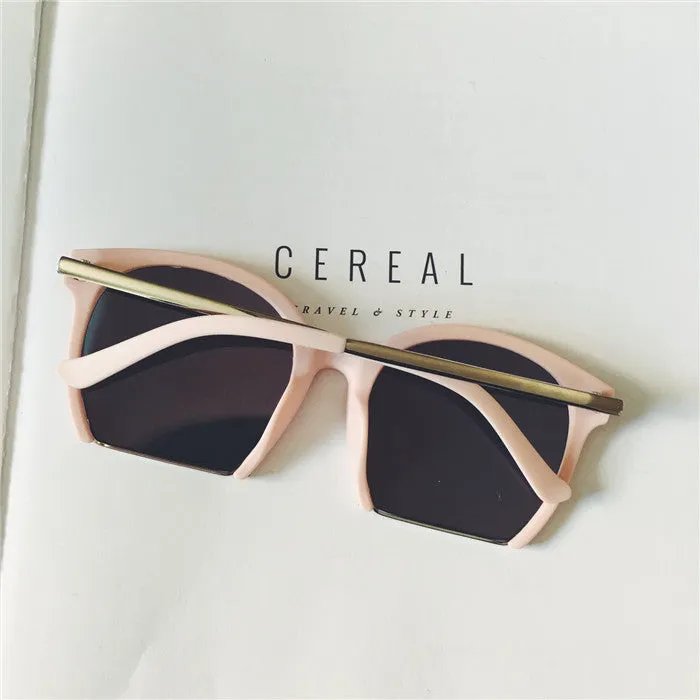 Creative half frame sunglasses female macaron color sunglasses
