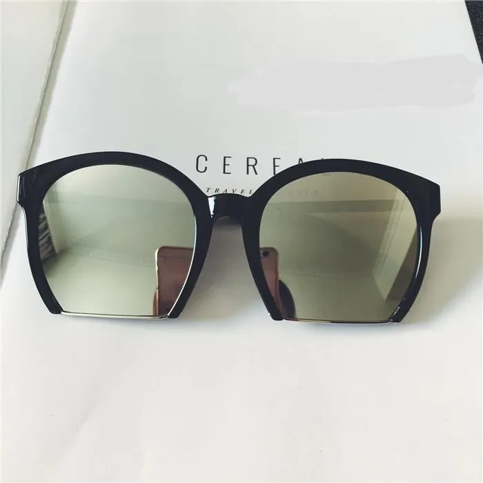 Creative half frame sunglasses female macaron color sunglasses