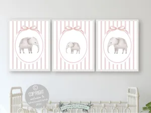 Elephant Family Nursery Print Set of 3