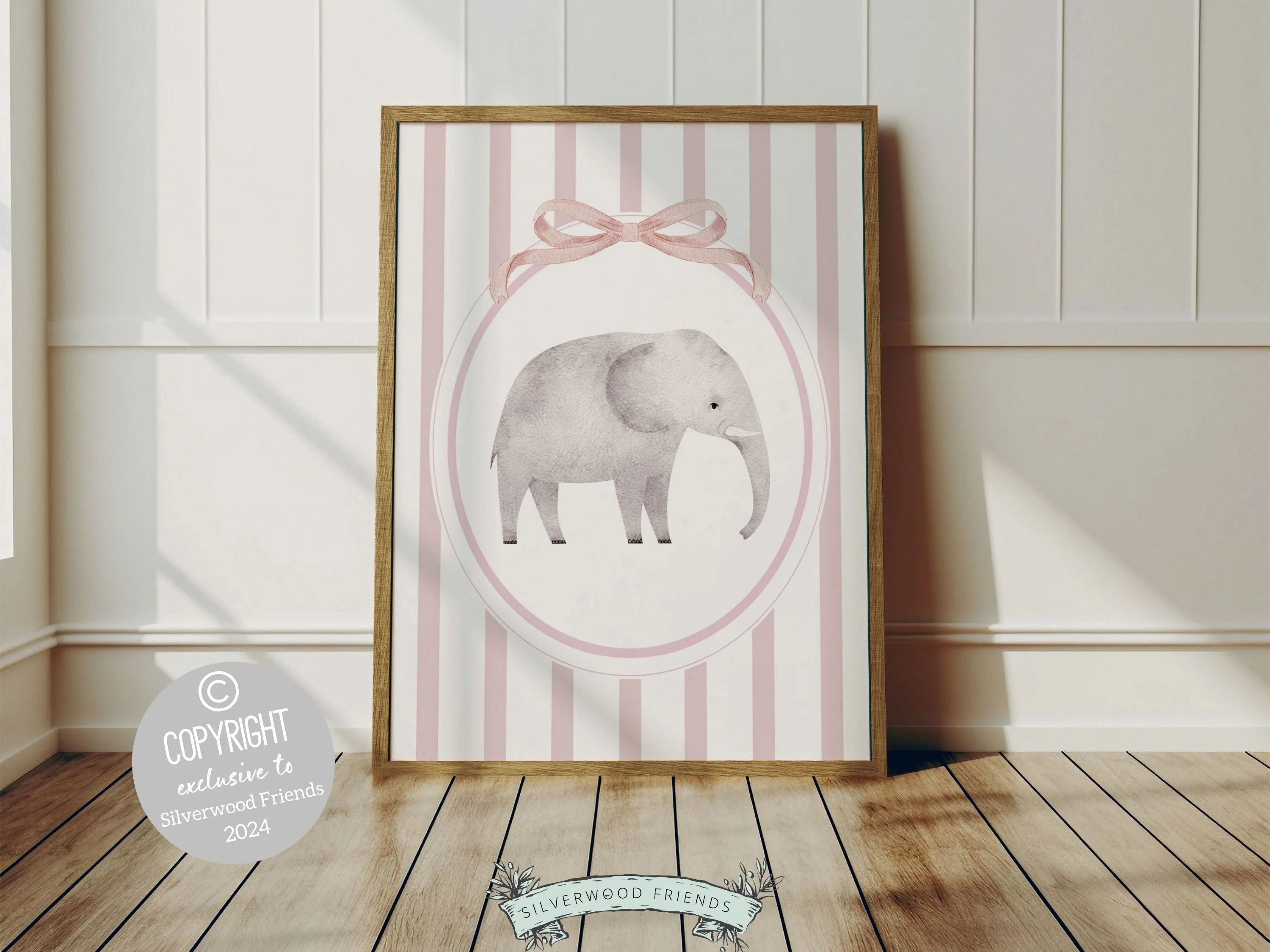 Elephant Family Nursery Print Set of 3