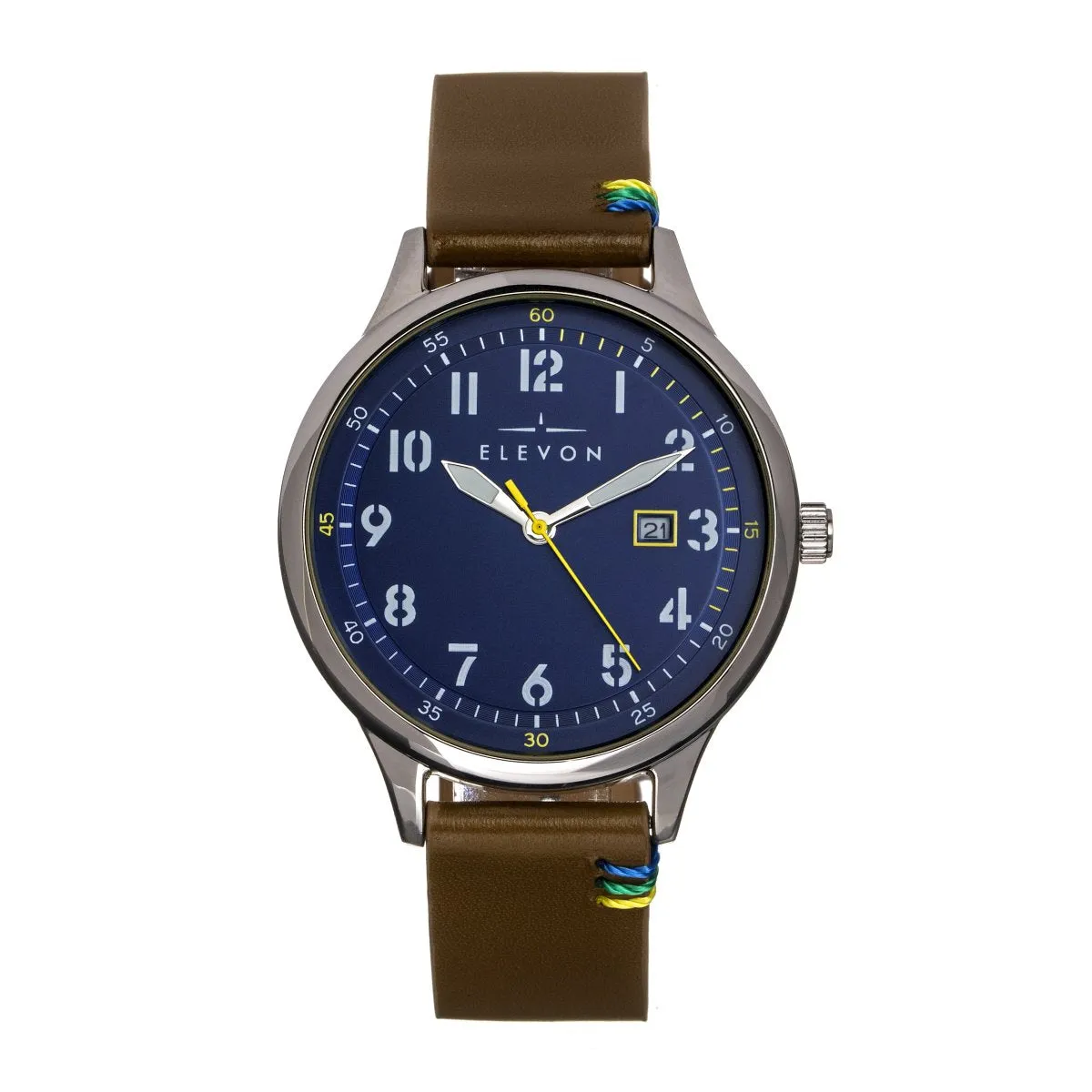 Elevon Boost Leather-Band Watch w/Date