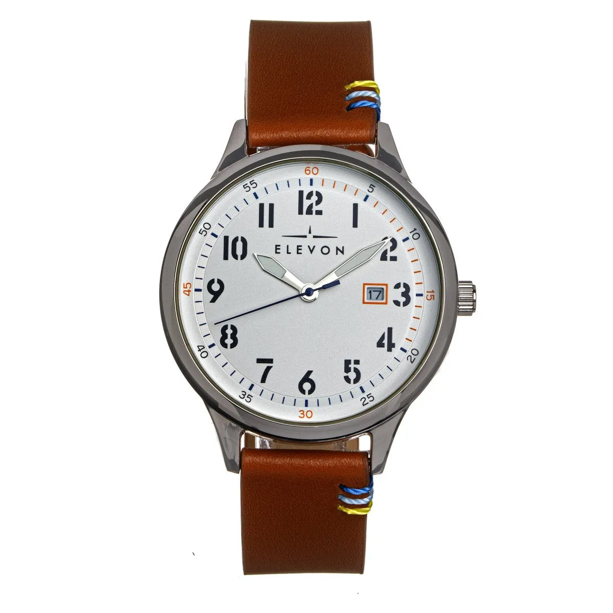 Elevon Boost Leather-Band Watch w/Date