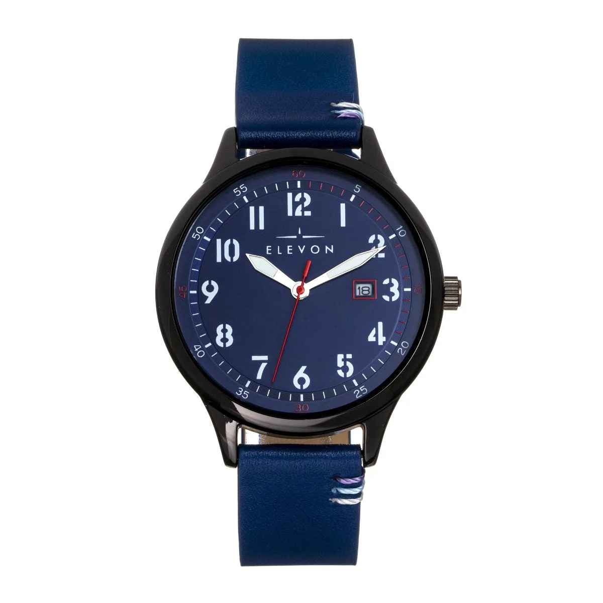 Elevon Boost Leather-Band Watch w/Date