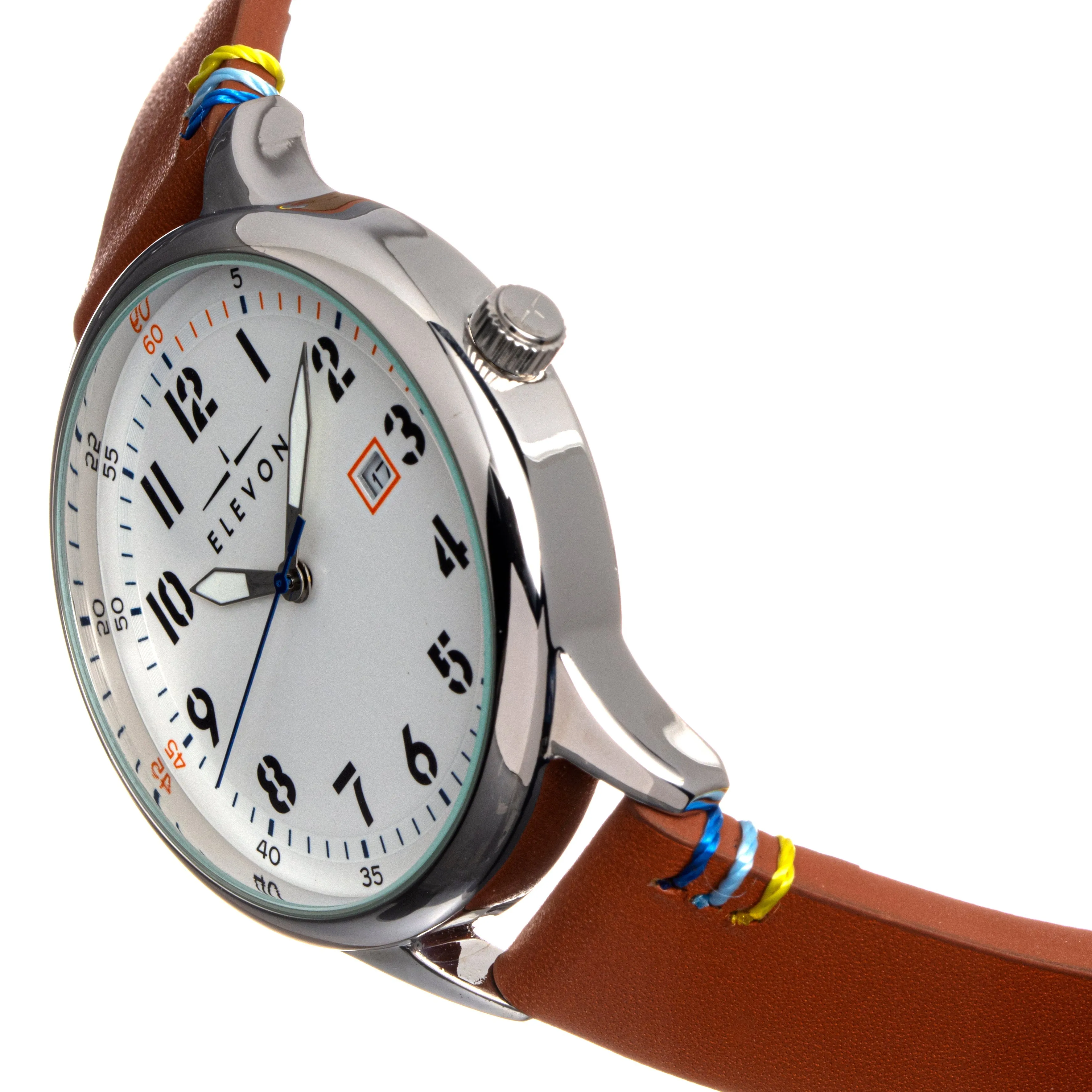 Elevon Boost Leather-Band Watch w/Date