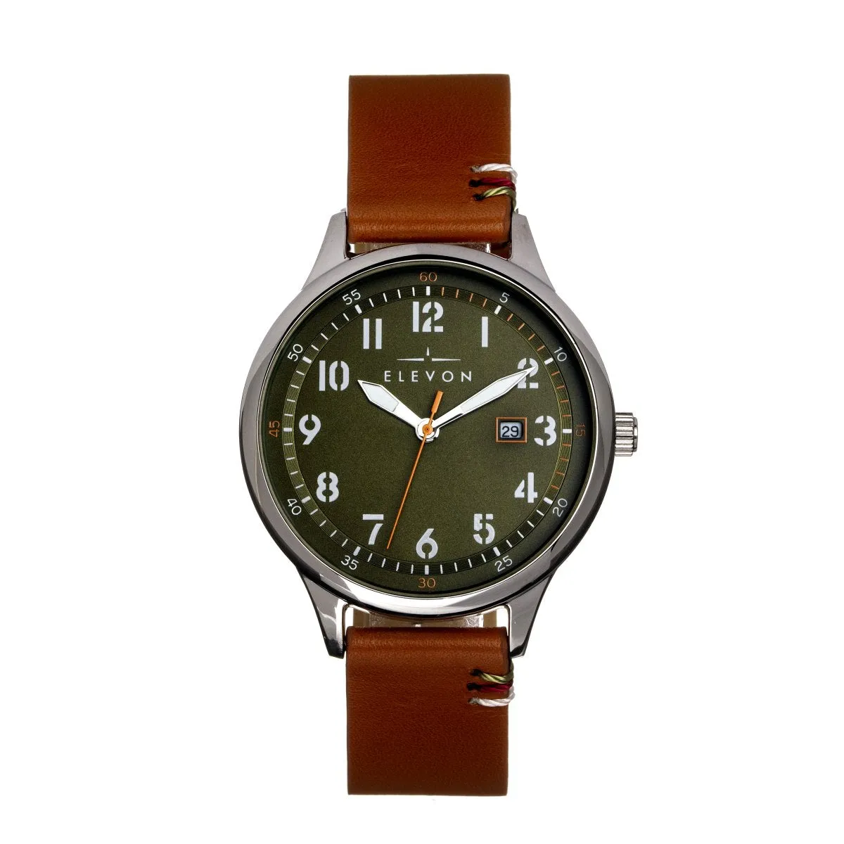 Elevon Boost Leather-Band Watch w/Date