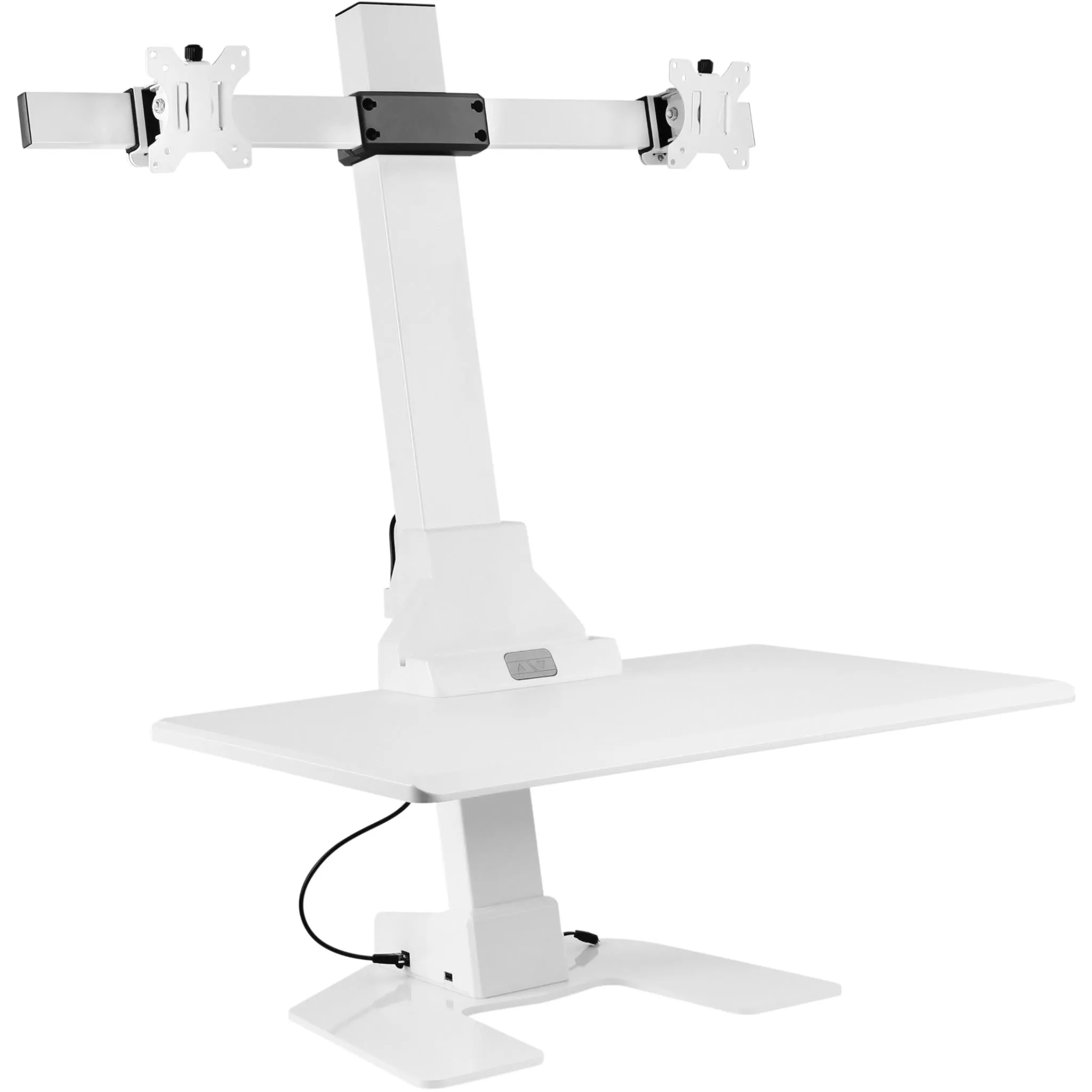 Ergovida Dual Monitor Electric Desktop Workstation (White)
