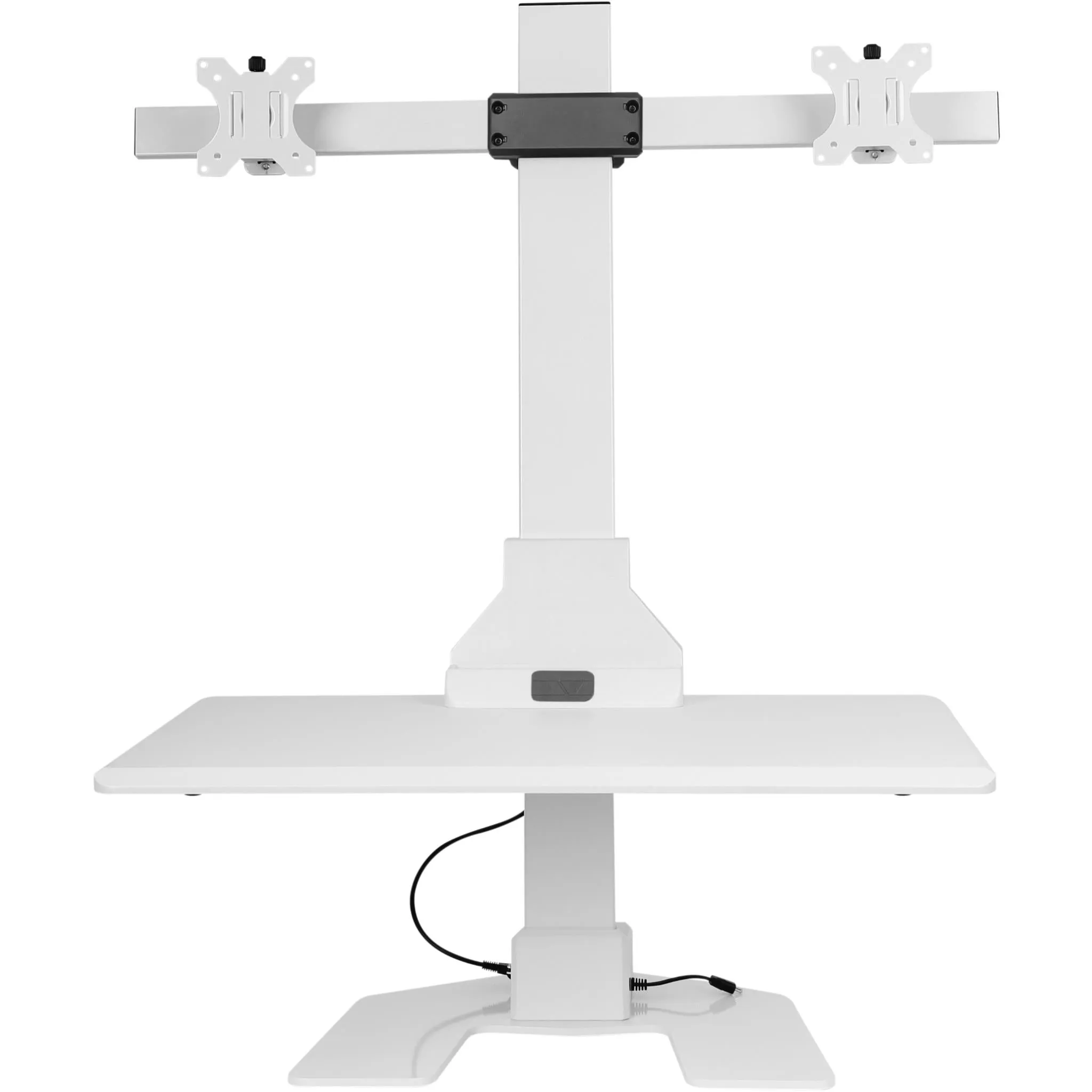 Ergovida Dual Monitor Electric Desktop Workstation (White)