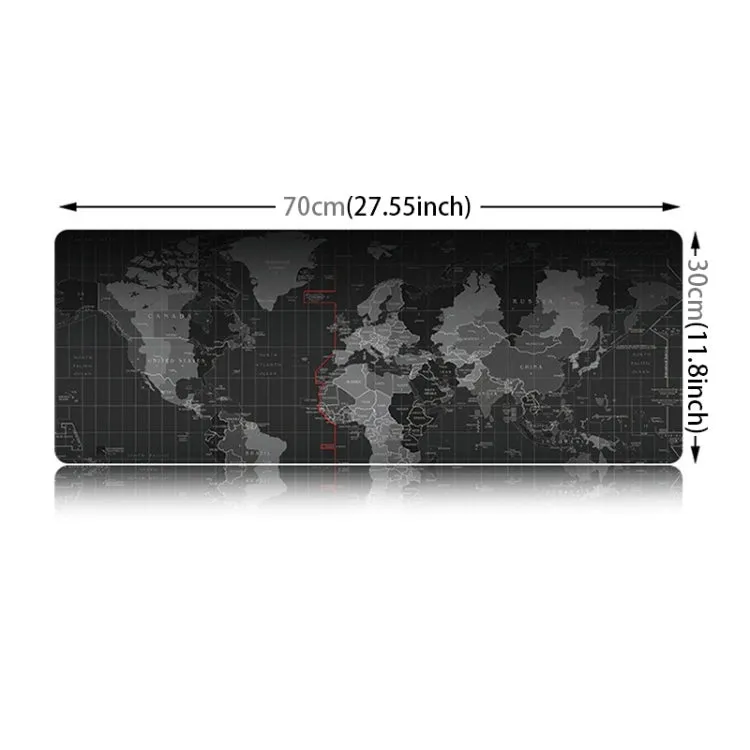 Extended Large Anti-Slip World Map Pattern Soft Rubber Smooth Cloth Surface Game Mouse Pad Keyboard Mat, Size: 70 x 30cm
