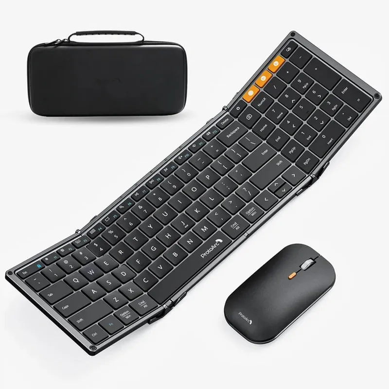 Foldable Mouse and Keyboard Folding Bluetooth Wireless Mice Keyboards for Business Travel Laptop