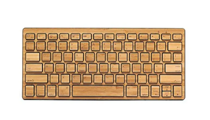 GREAT GIFT: Custom Carved Bamboo Bluetooth Mini Keyboard - Ships Quick!