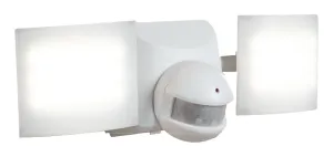 HALO MSLED600W Solar Powered Twin Head Flood Light, 50 W, 2-Lamp, LED Lamp, Cool White Light, 680 Lumens :EA: QUANTITY: 1