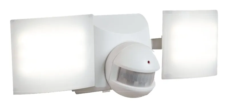 HALO MSLED600W Solar Powered Twin Head Flood Light, 50 W, 2-Lamp, LED Lamp, Cool White Light, 680 Lumens :EA: QUANTITY: 1