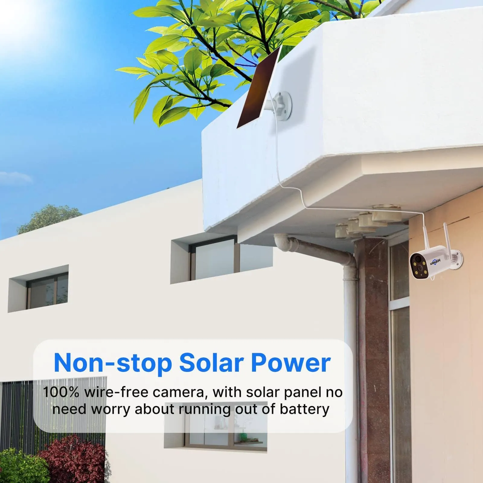 Hiseeu 10CH 4MP Solar Powered 4K NVR Wireless Security Camera System with 1TB Hard Drive