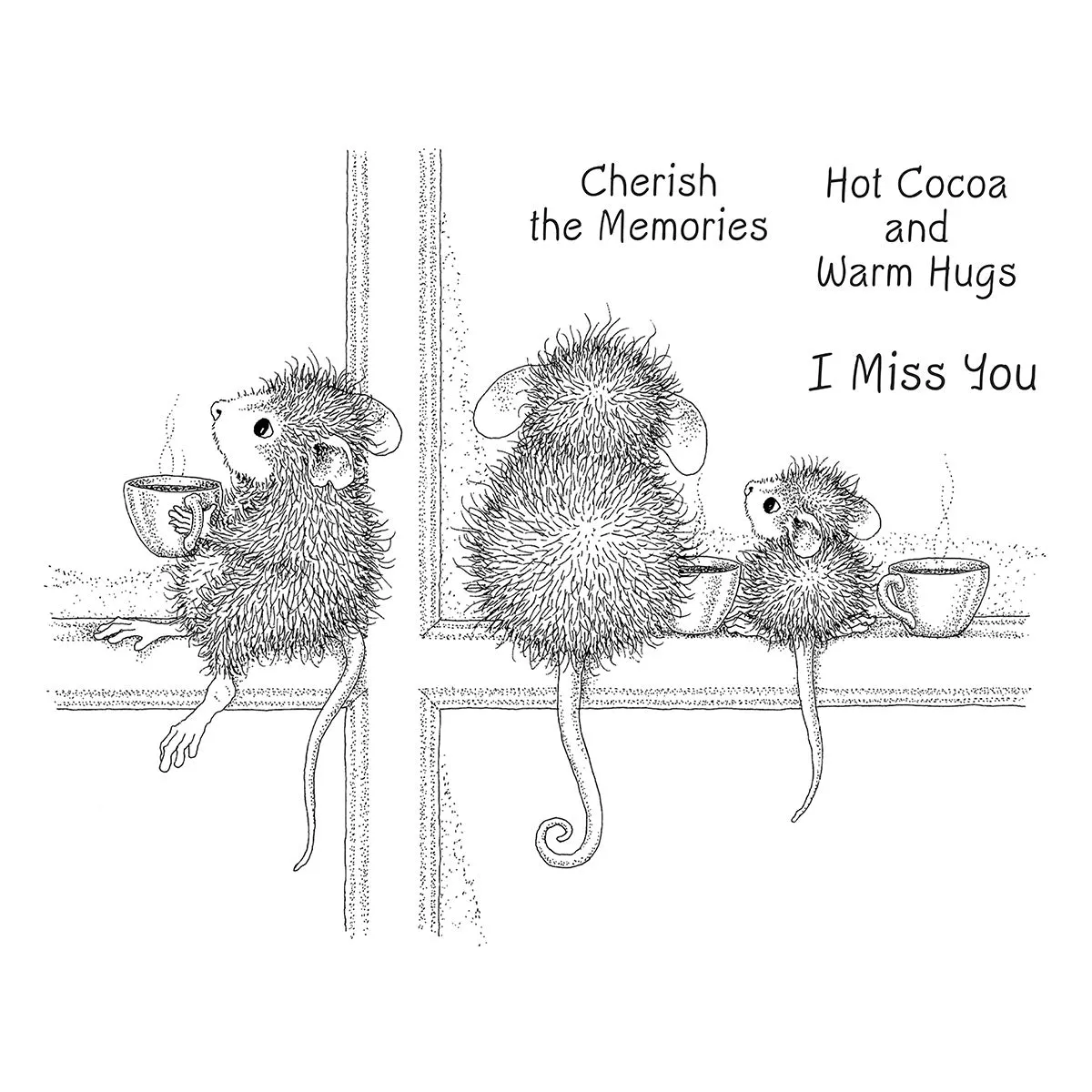 Hot Cocoa Day Cling Rubber Stamp Set from the House-Mouse Holiday Friends Collection