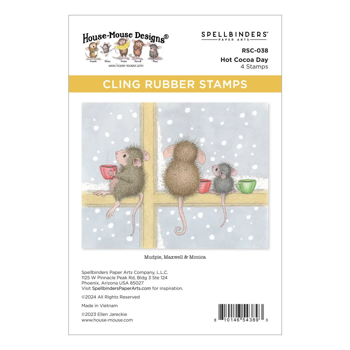 Hot Cocoa Day Cling Rubber Stamp Set from the House-Mouse Holiday Friends Collection