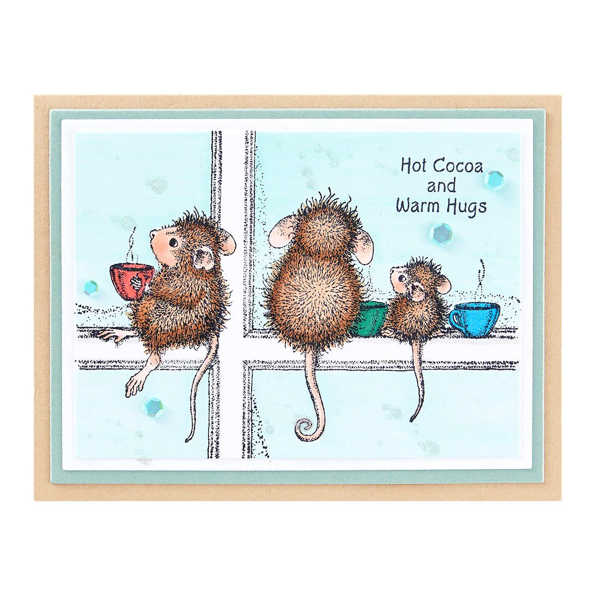Hot Cocoa Day Cling Rubber Stamp Set from the House-Mouse Holiday Friends Collection